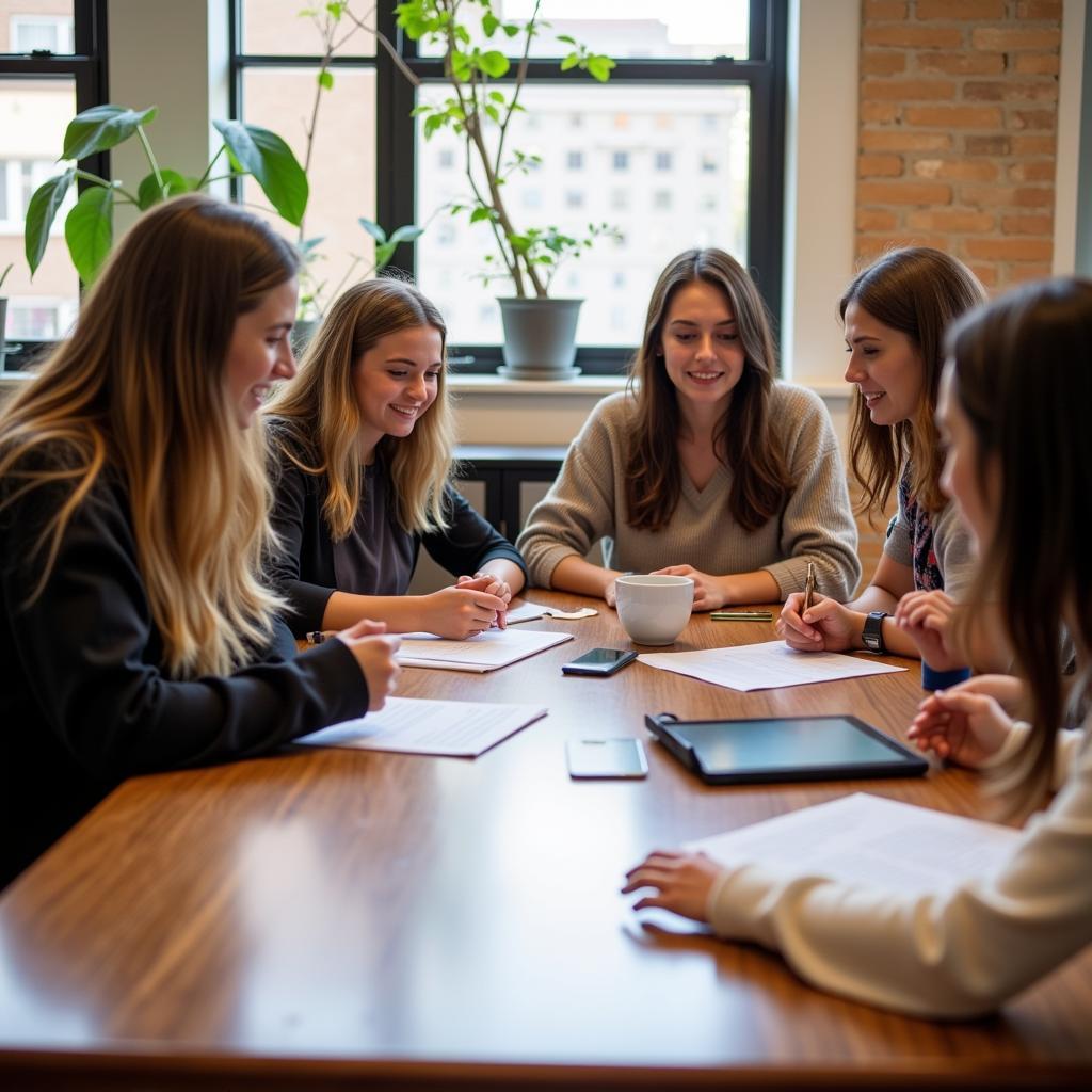 Interns Collaborating on a Project