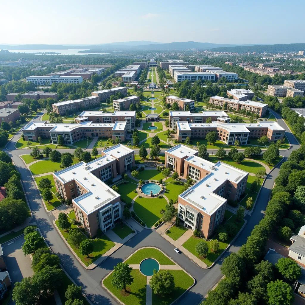 Aerial view of Courtyard University Research Park