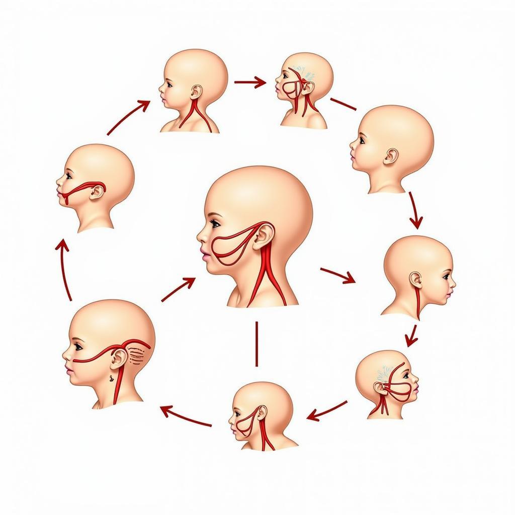 Diagram illustrating the development of cranial nerves