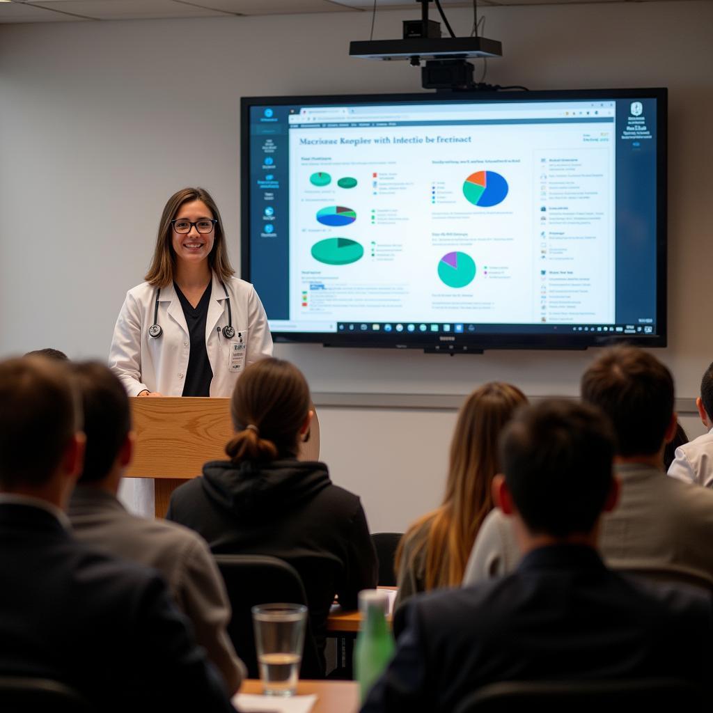 Creighton Med student presenting research findings