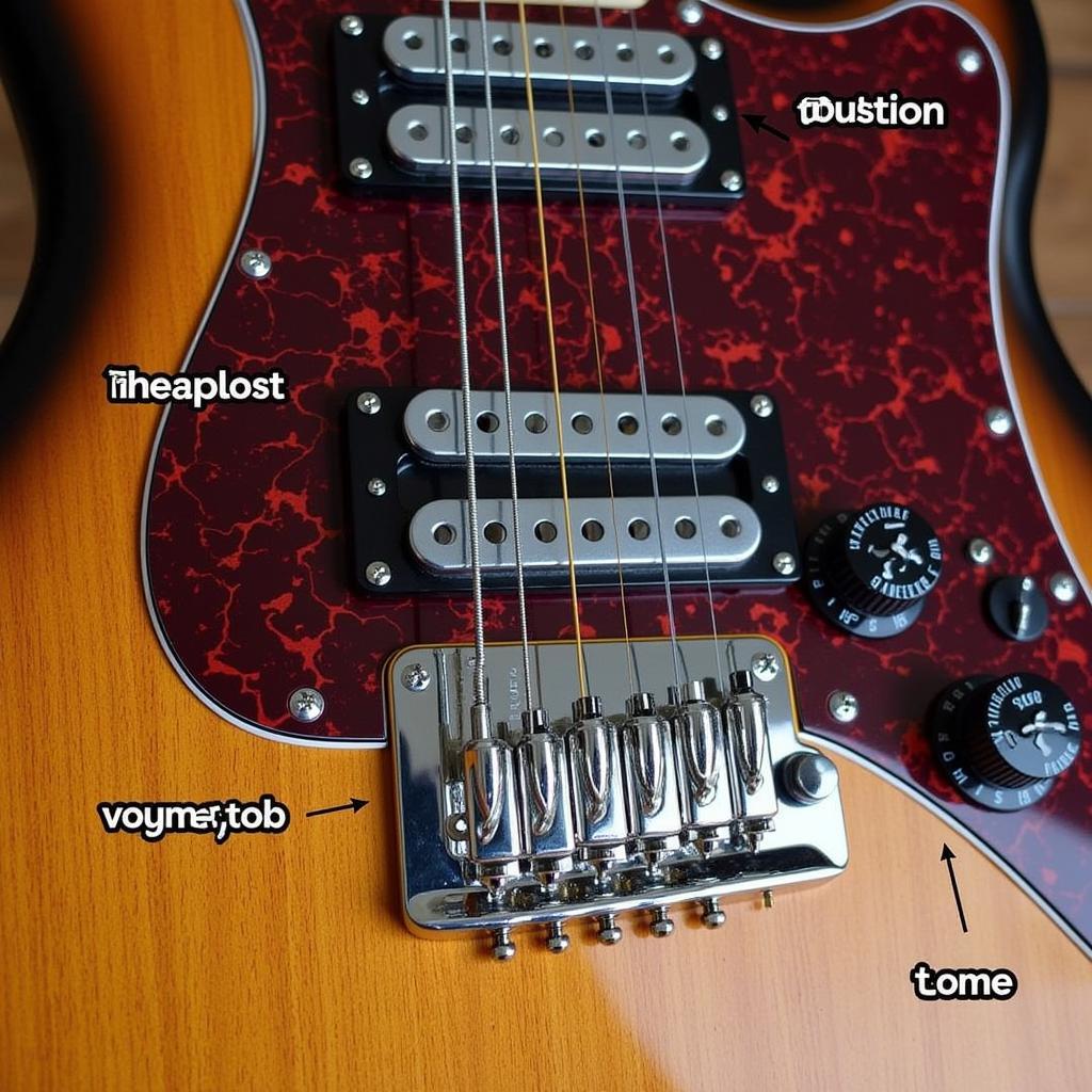 Close-up of Schecter Damien Solo Elite Pickups and Controls