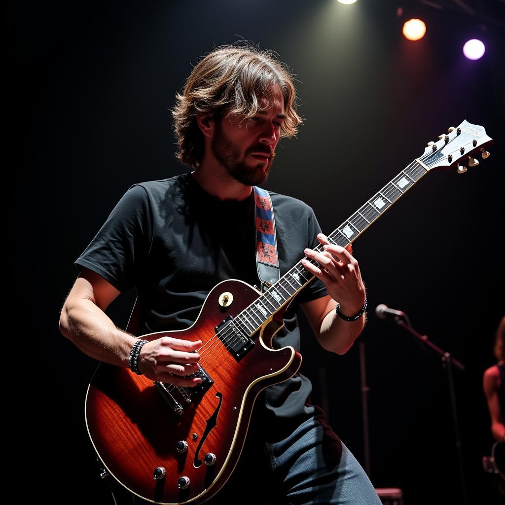 Guitarist Playing the Schecter Damien Solo Elite on Stage