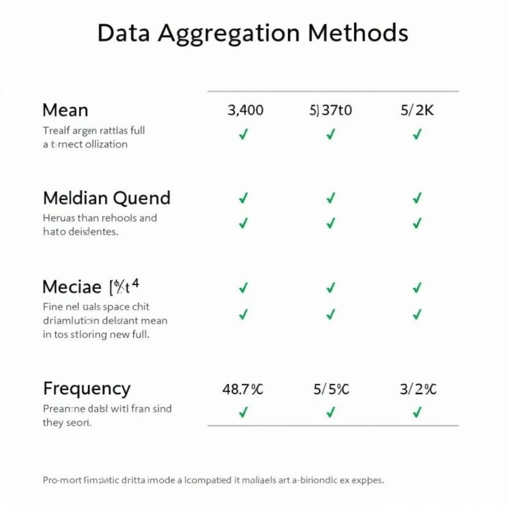 Different methods for aggregating data.