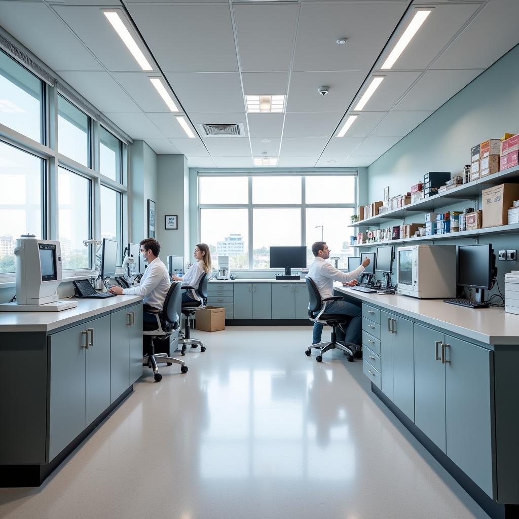 Scientists conducting research in a De Matteis Center laboratory