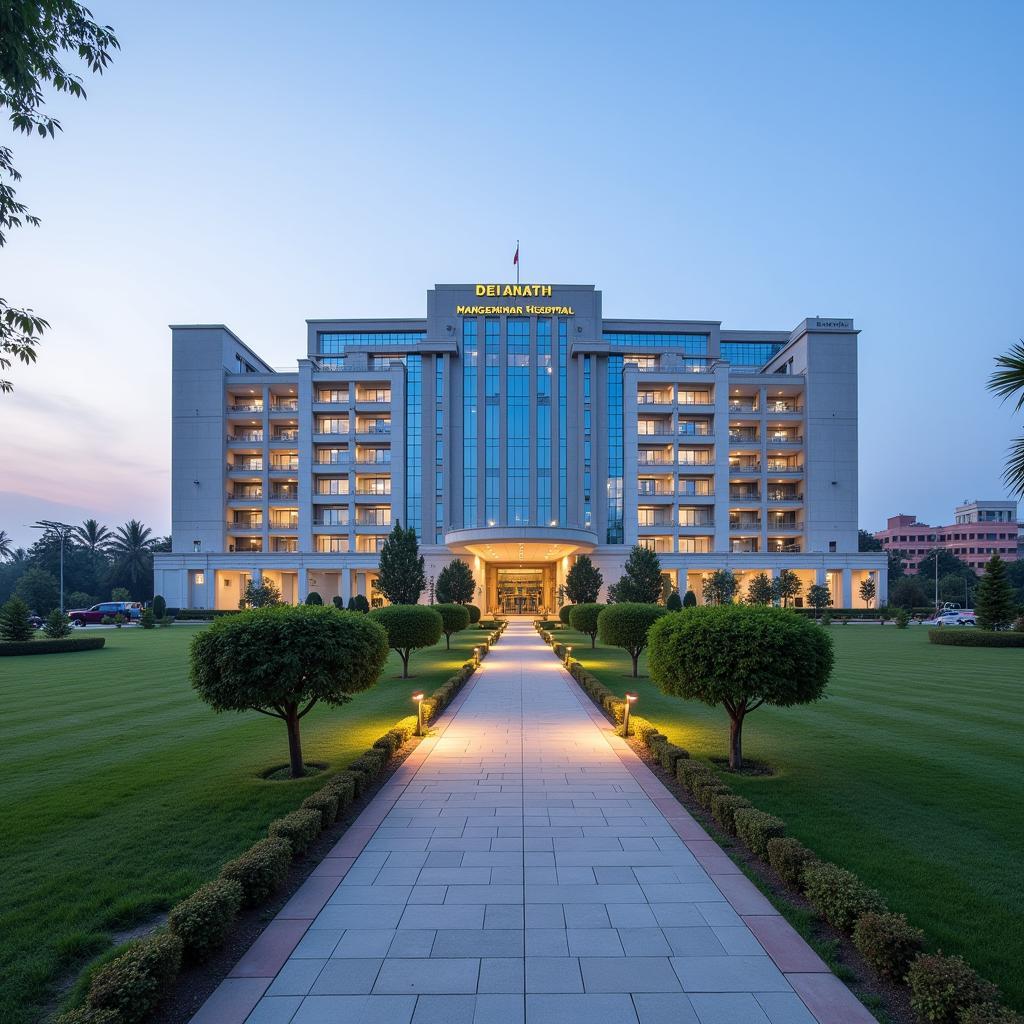 Modern facade of Deenanath Mangeshkar Hospital