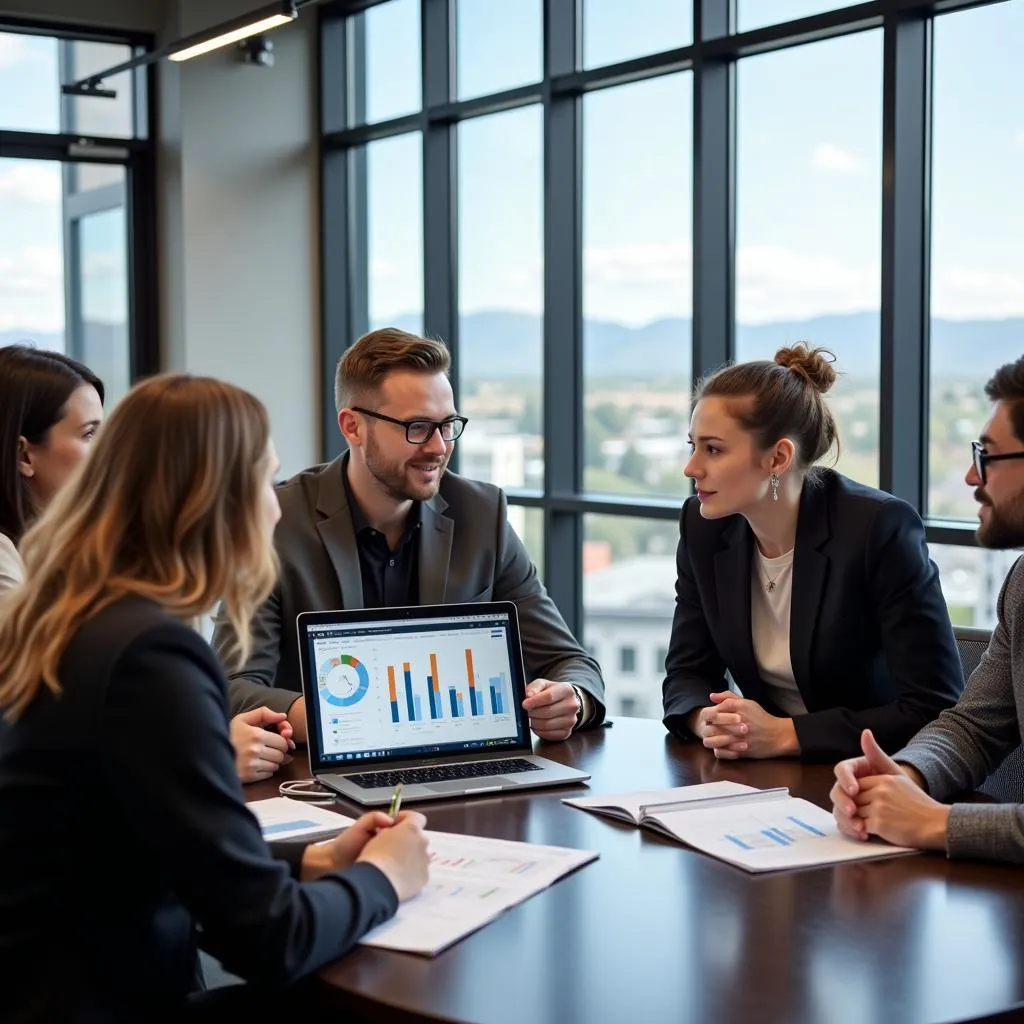 Denver business meeting discussing market trends