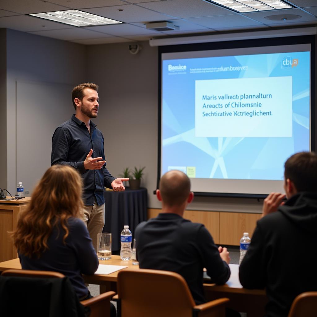 Dermatology Research Fellow Presenting Research