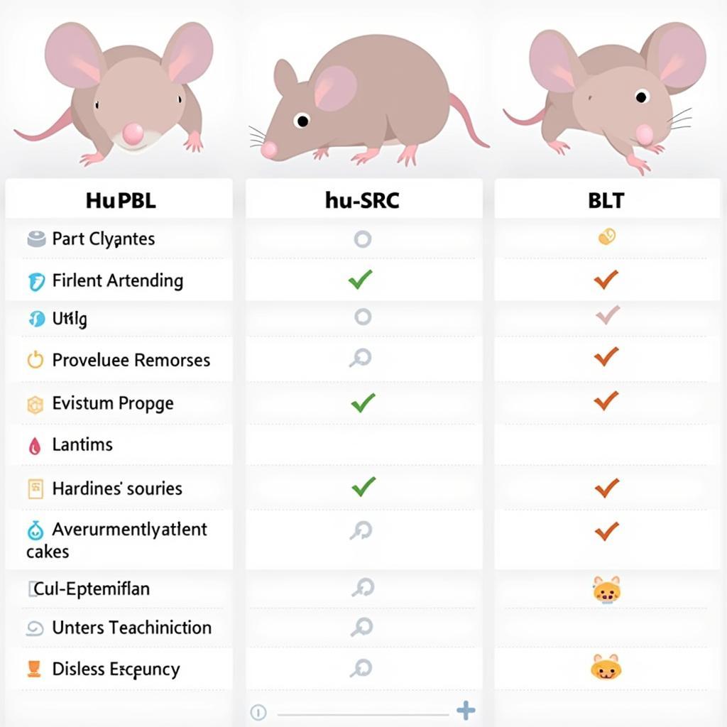 Comparison of Humanized Mouse Models