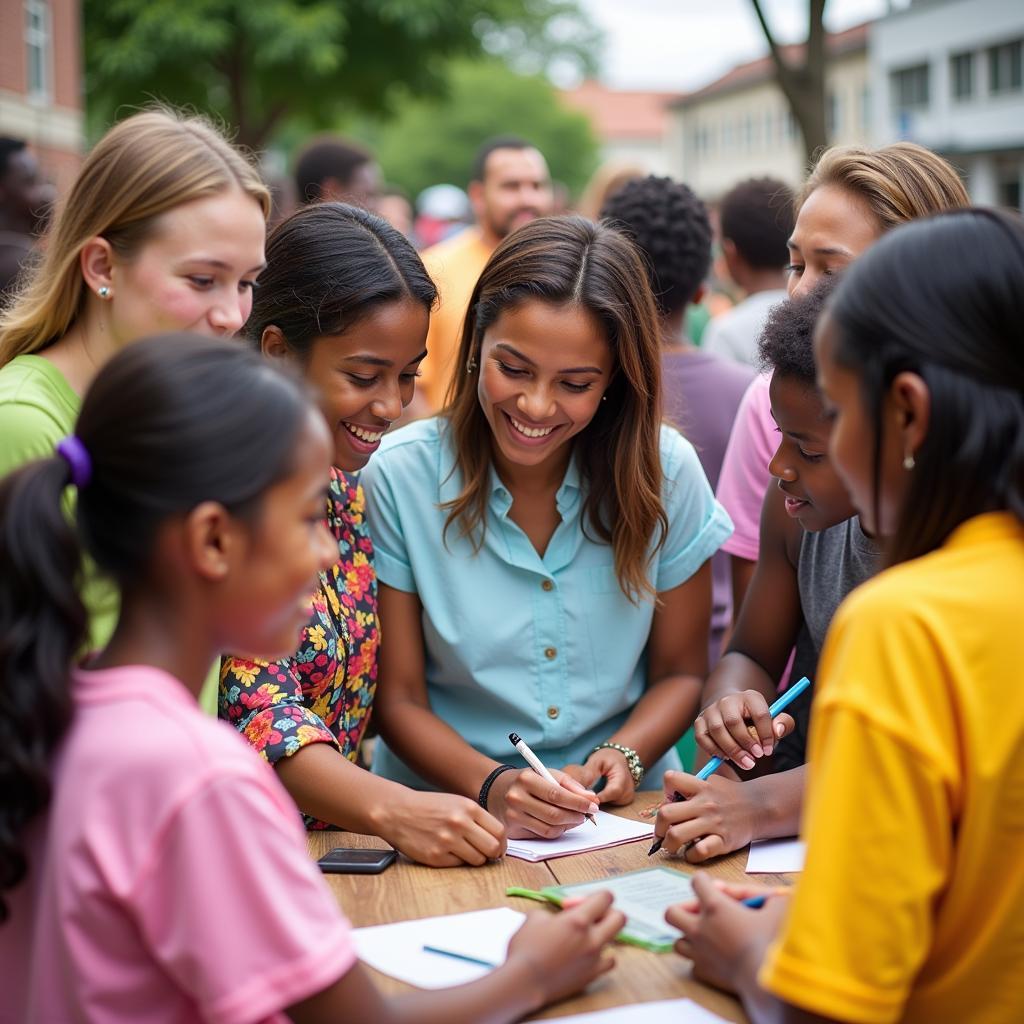 Diverse Community Members Participating in a Health Outreach Program