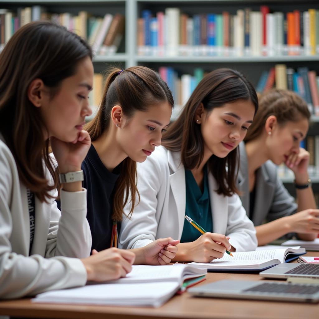 Diverse Group of Dental Students Studying