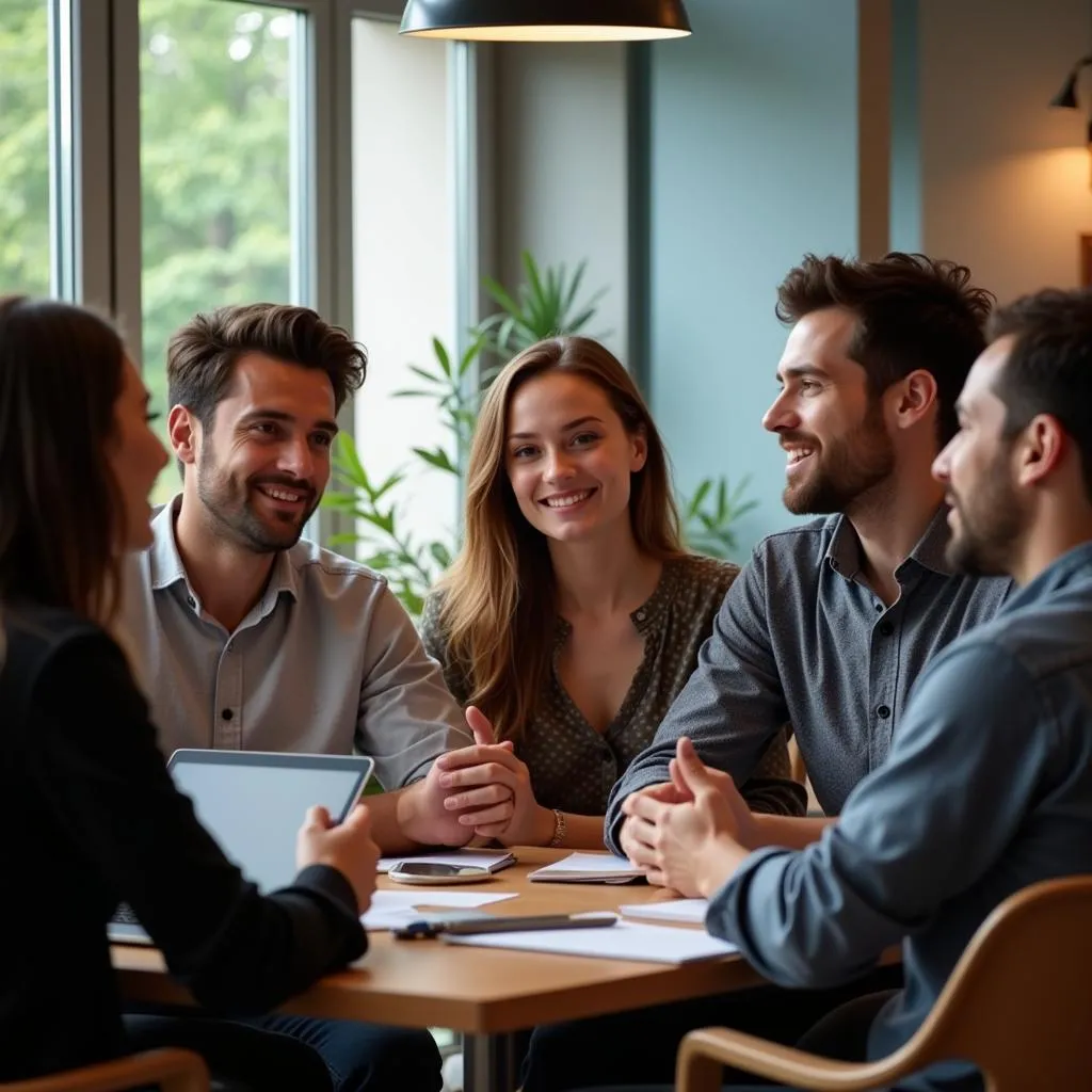 A diverse group actively engaged in a lively discussion about psychology