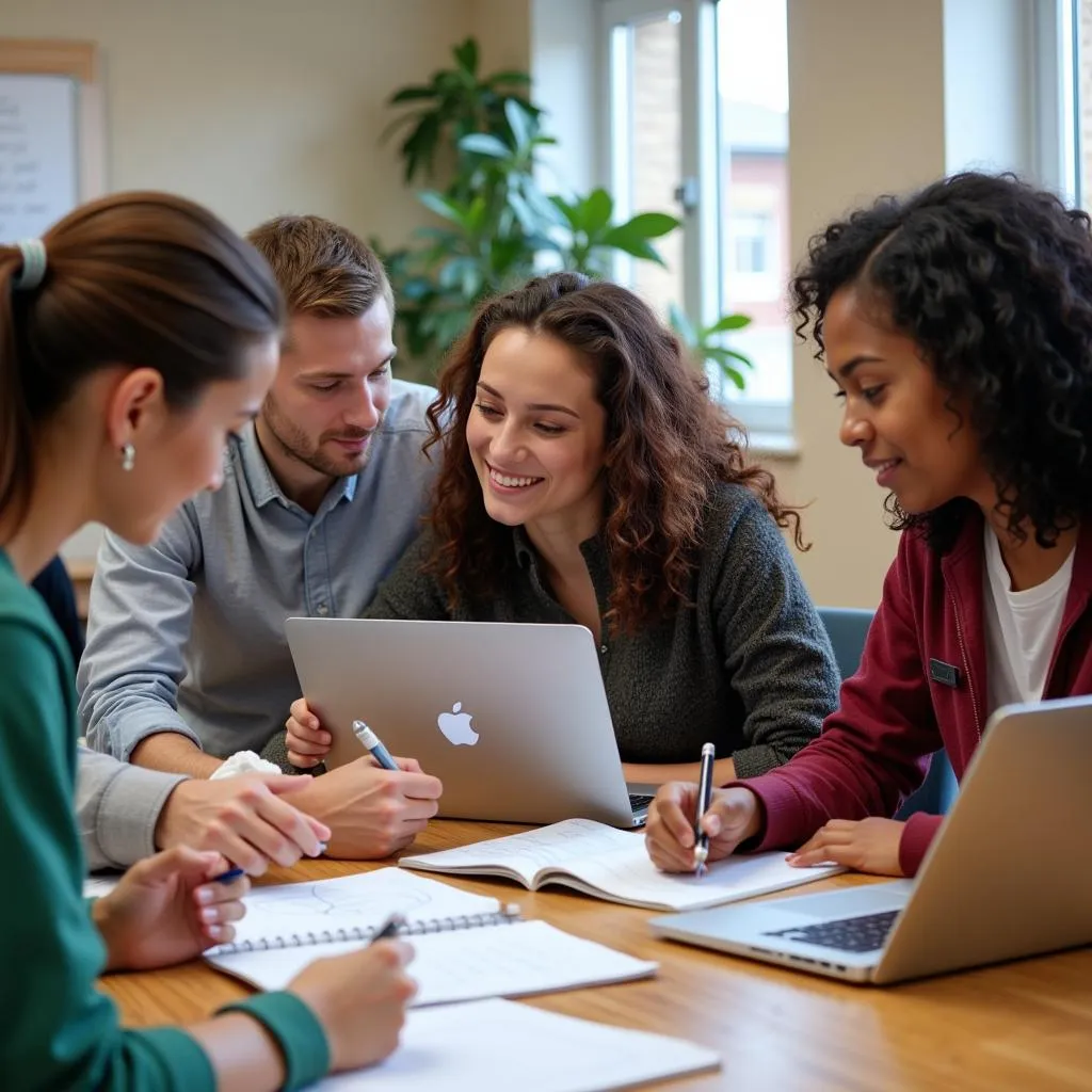 Diverse Group of Students Collaborating on a Project