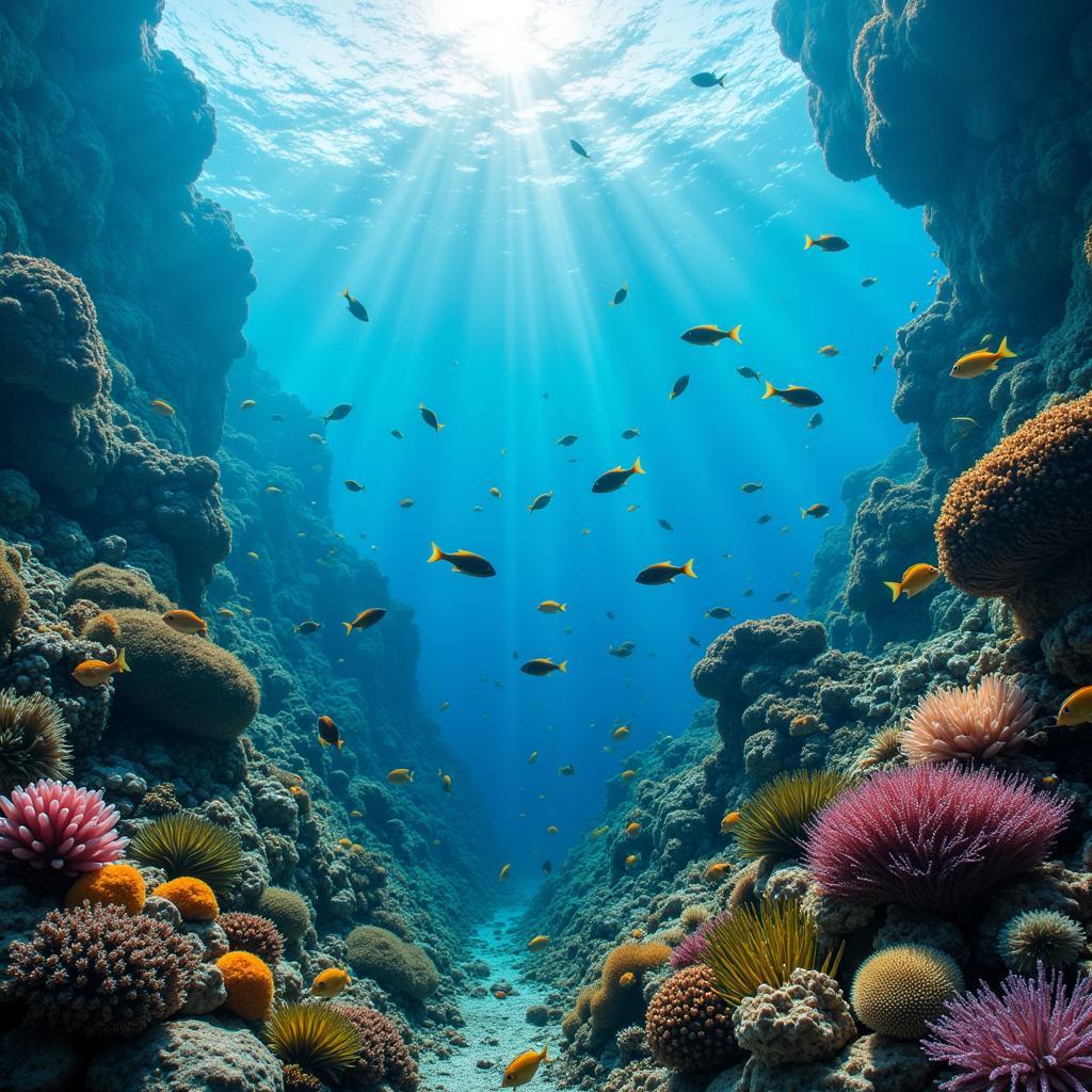 Thriving Marine Life in a Protected Ocean Area