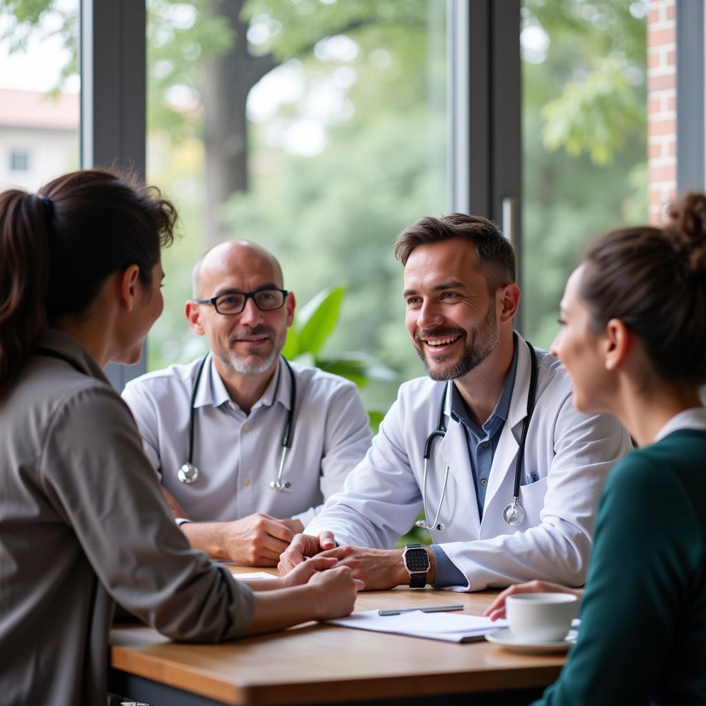 Doctor Consulting with a Diverse Group of Patients