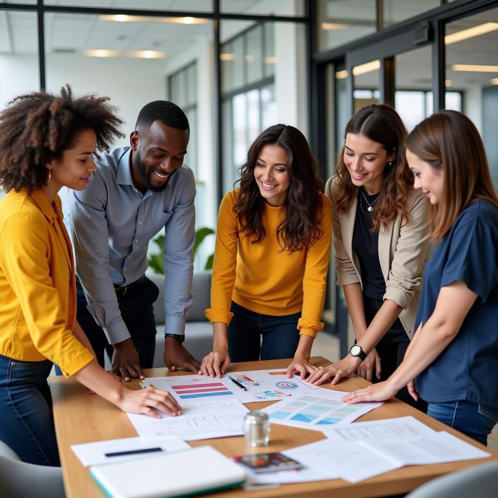 Diverse Workforce Collaborating on a Project