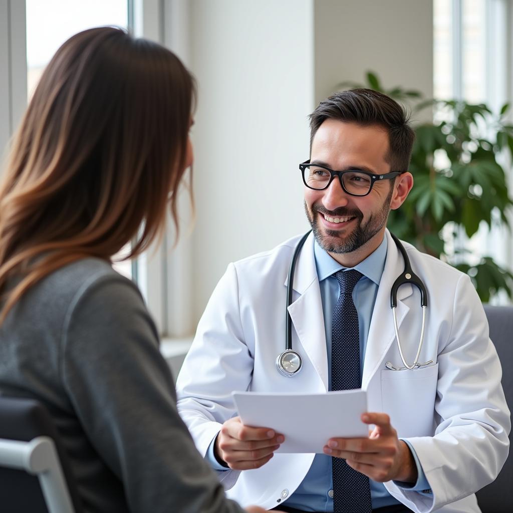 Doctor consulting with patient at DM Clinical Research