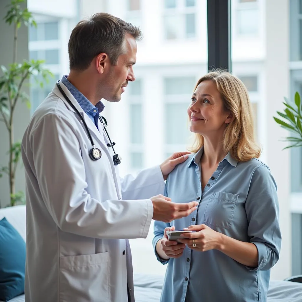 A doctor consulting with a patient about evidence-based weight loss strategies