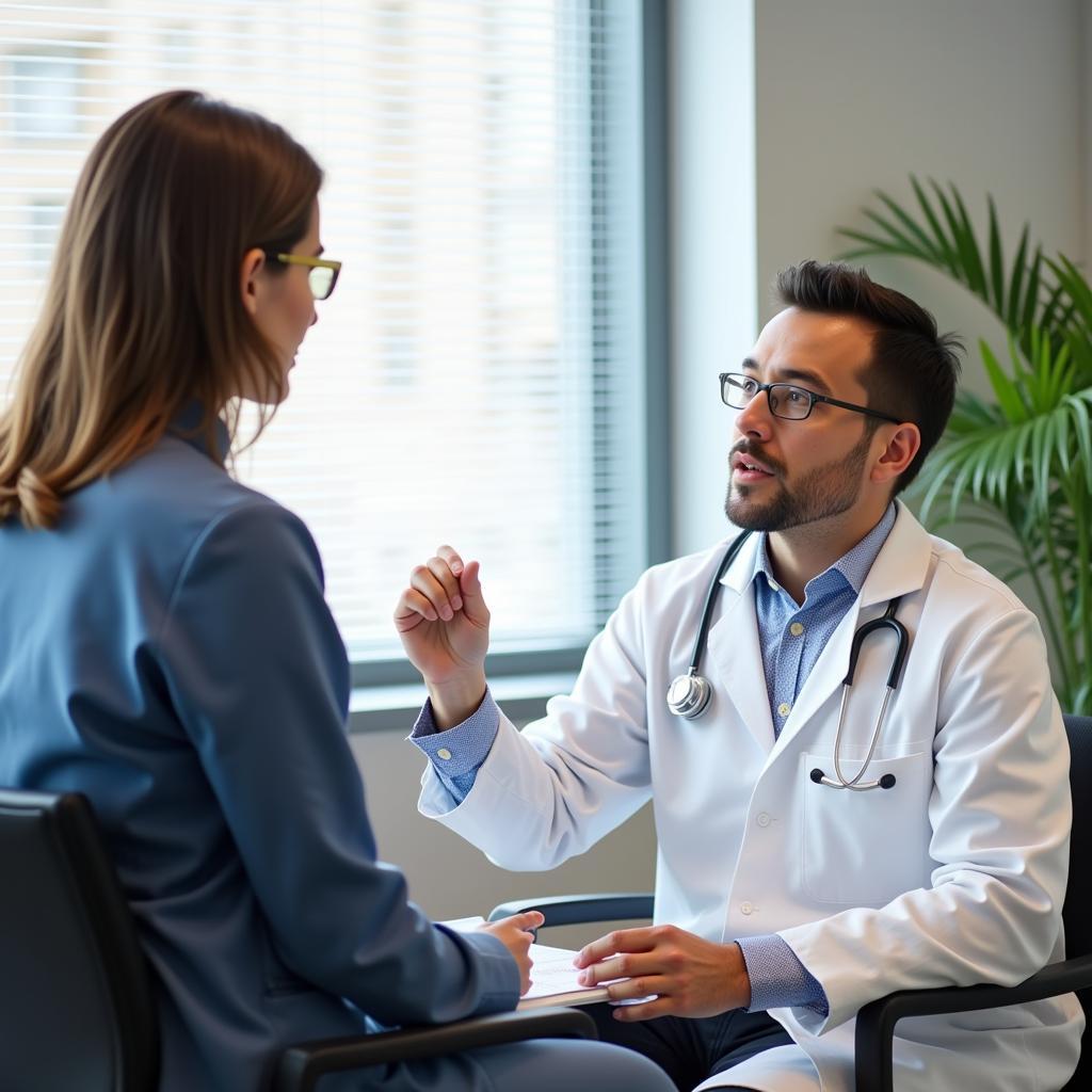 A doctor explaining the details of a clinical trial to a patient