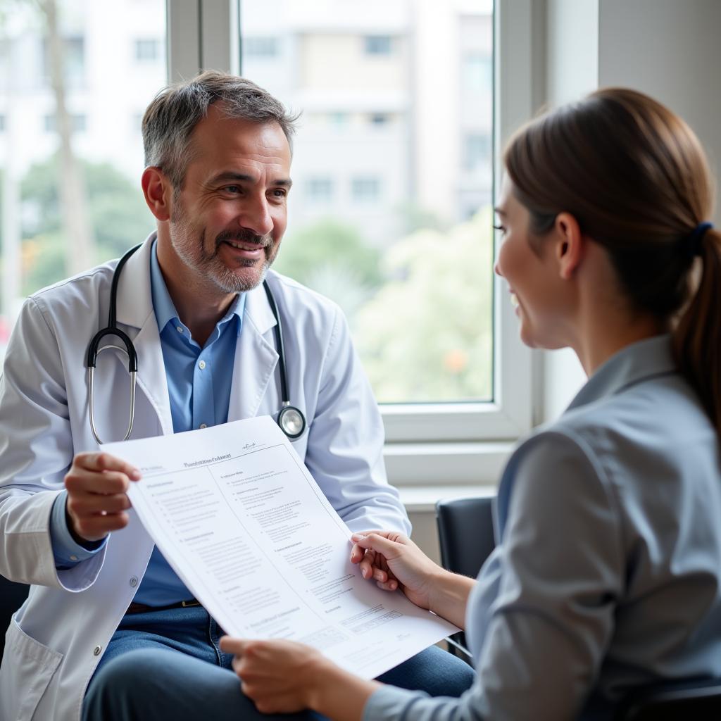 A doctor discussing lupus treatment options with a patient