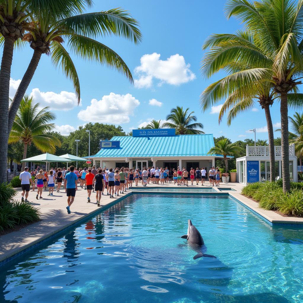 Marathon runners at the Dolphin Research Center