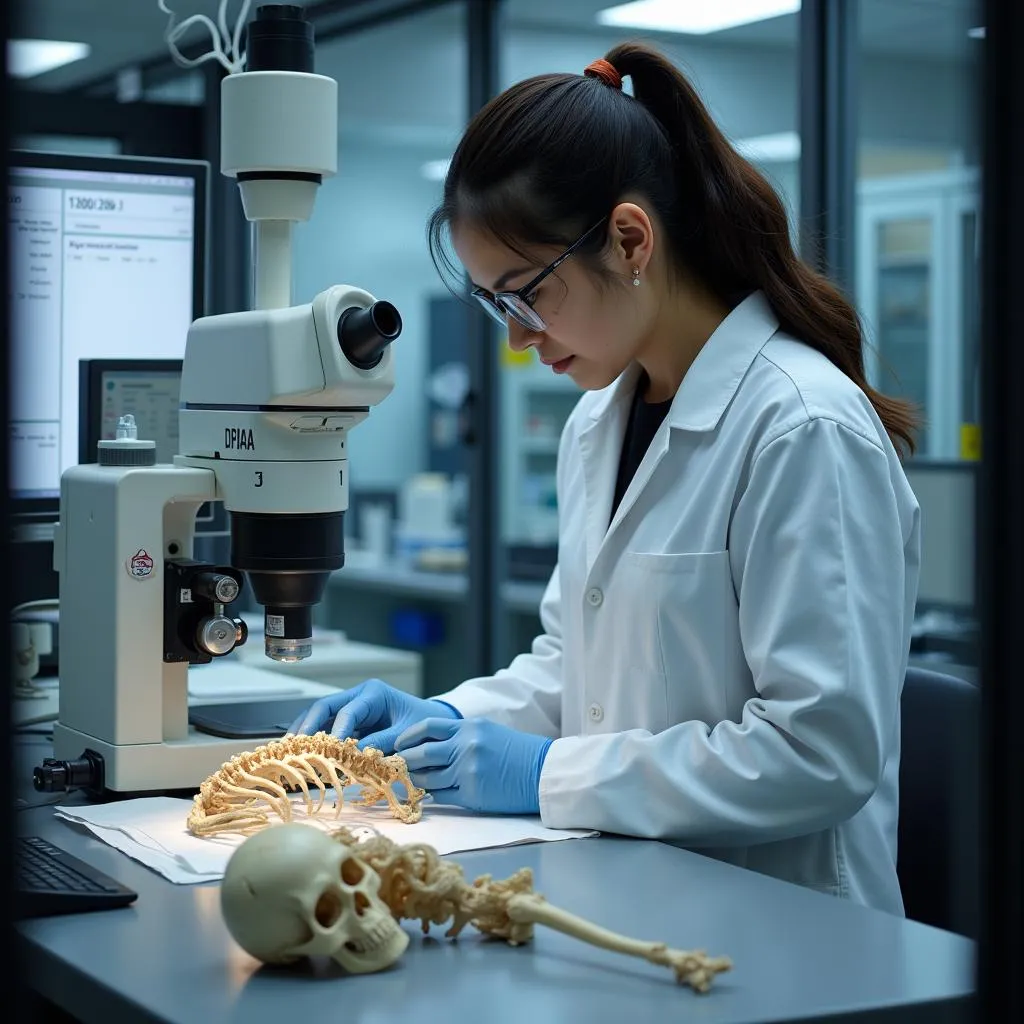 DPAA Forensic Scientist Analyzing Skeletal Remains