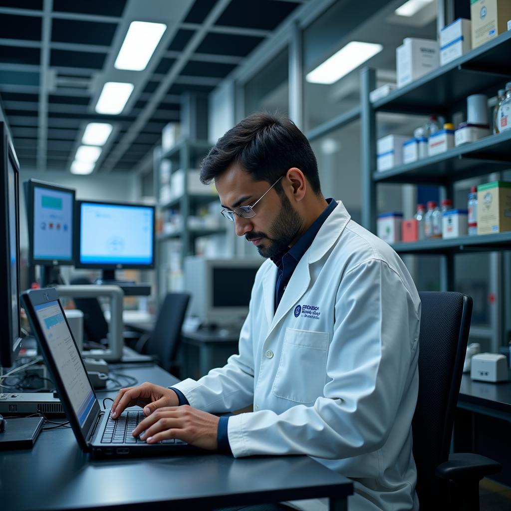 DRDO Scientist Working in Lab