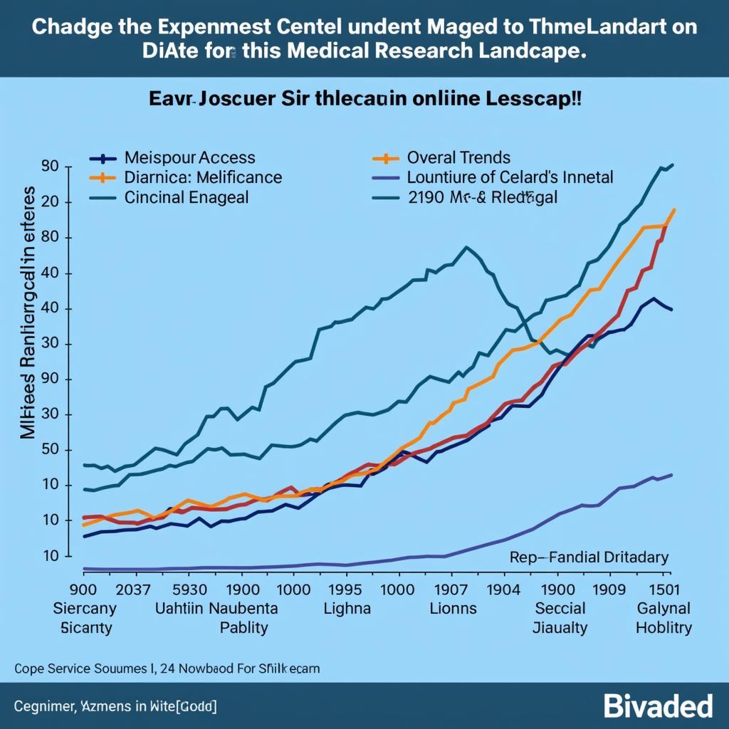 A line graph depicting trends in medical research publications and citations related to the European Journal of Medical Research over the past five years