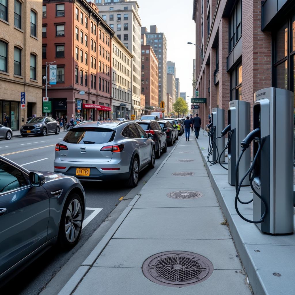 Electric Vehicle Charging Station in New York City