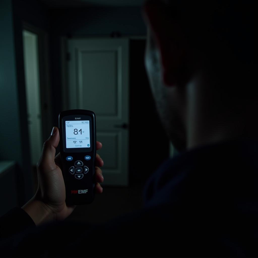 EMF meter in a paranormal investigation