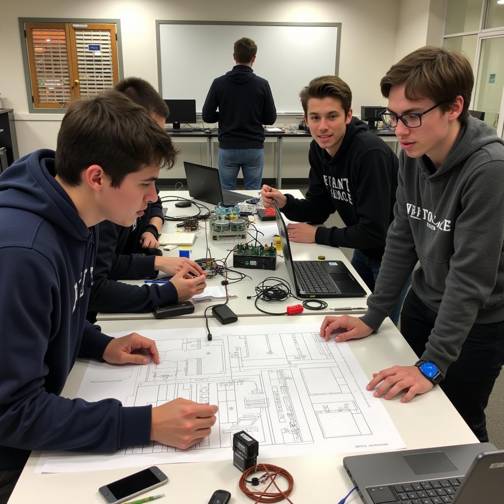 Engineering Students Collaborating on Research