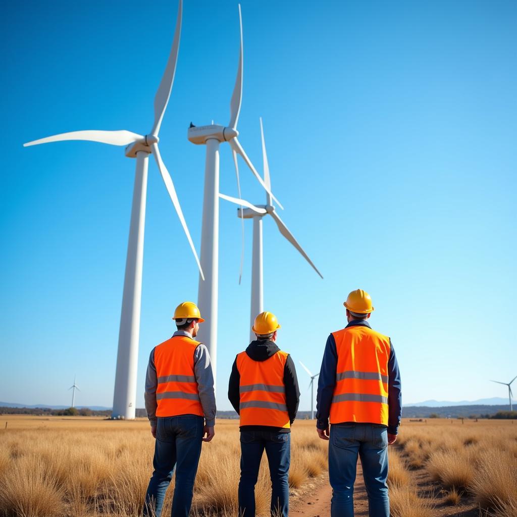 Engineers working on a renewable energy project