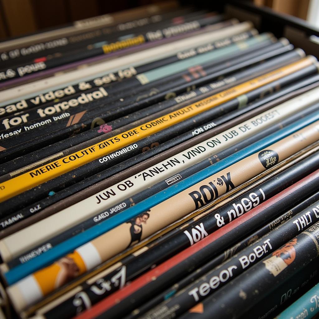 A collection of vinyl records representing different genres of Black music