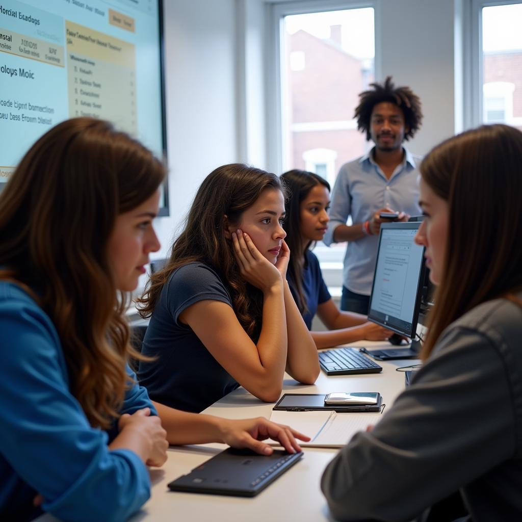 Students participating in a psychology experiment.