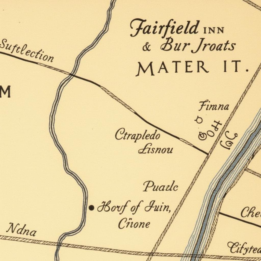 Antique Map Showing Hotel Location