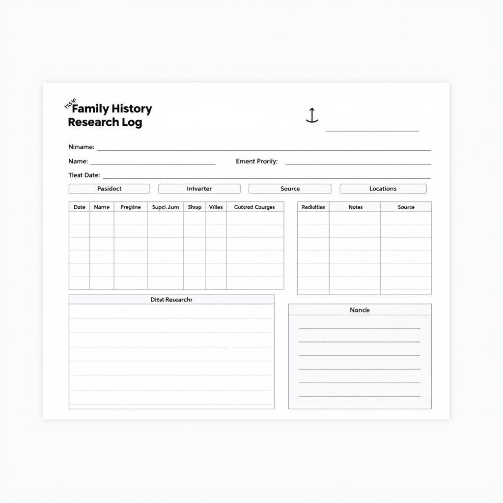 Example of a Family History Research Log Template