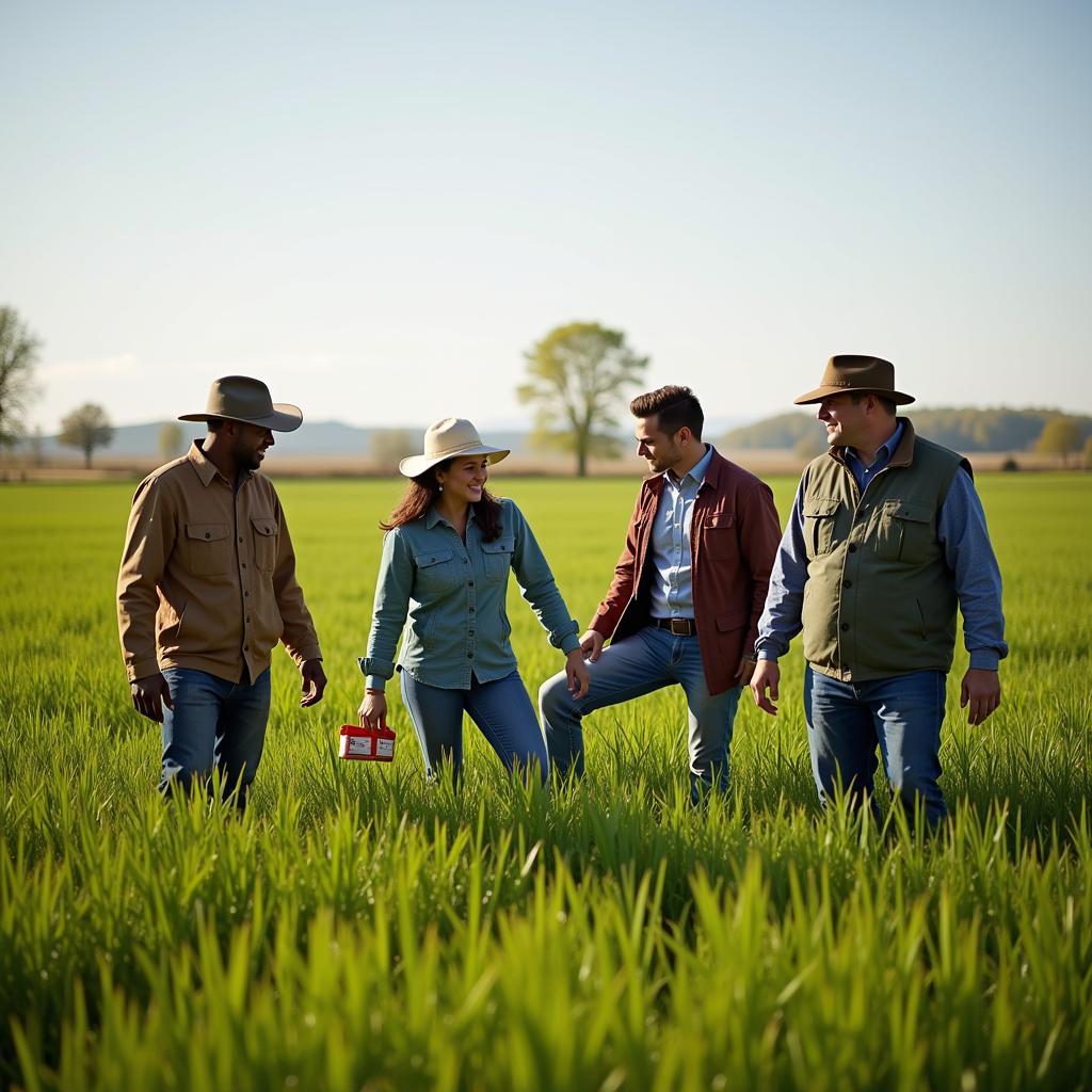 Farmers Collaborating in a Field