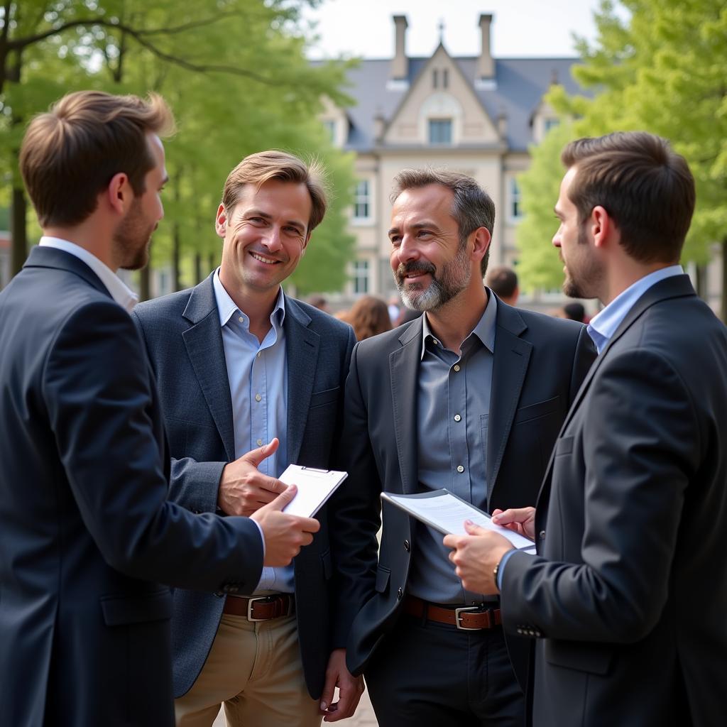 Finance Professors Networking on University Campus