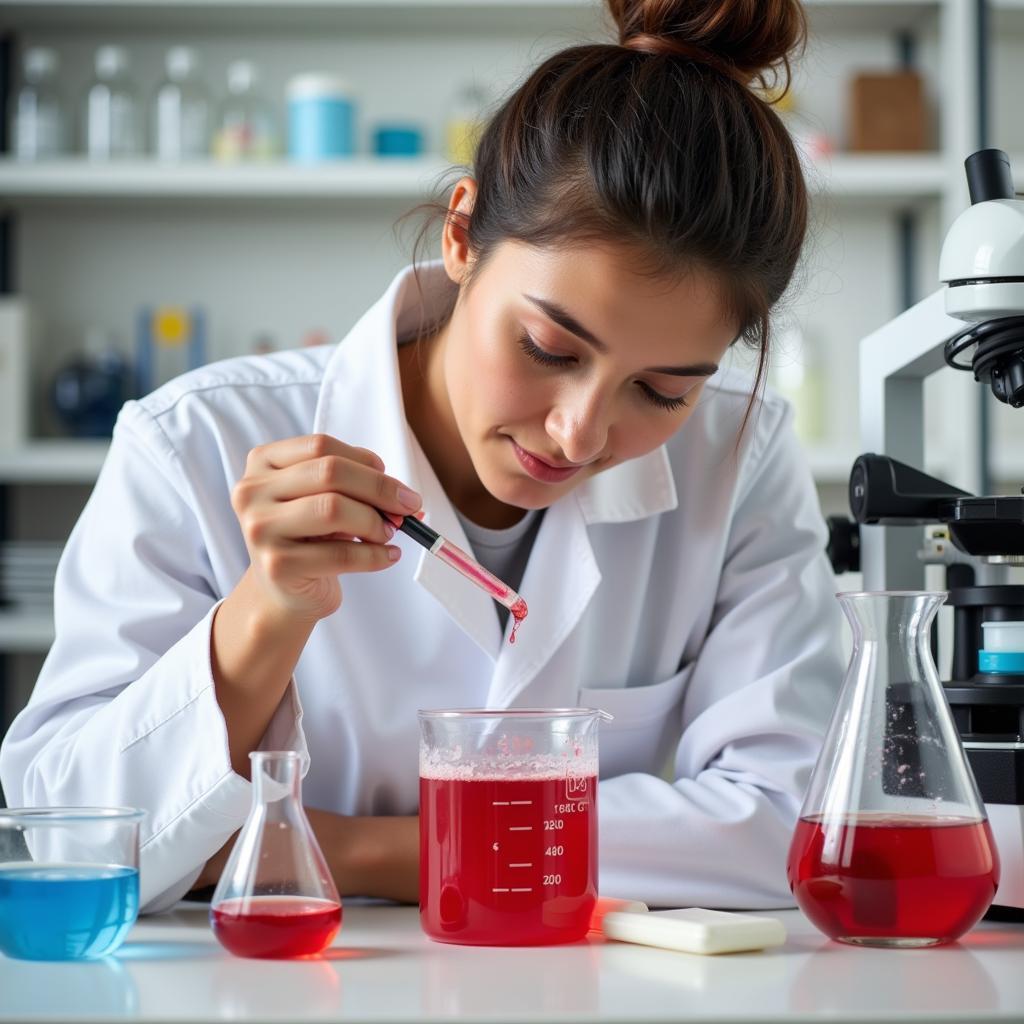 Food scientist analyzing new product formula in a lab