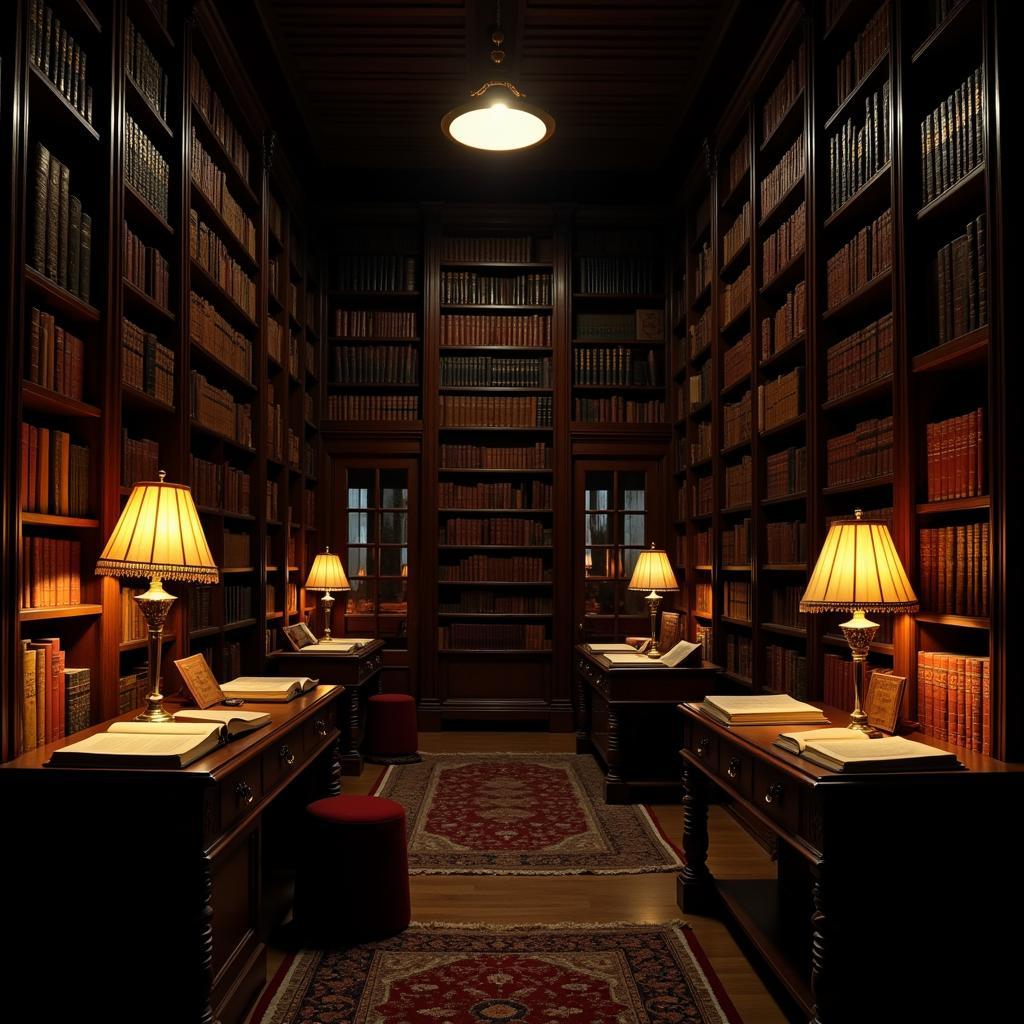 A Library Filled with Books on French Paranormal Research