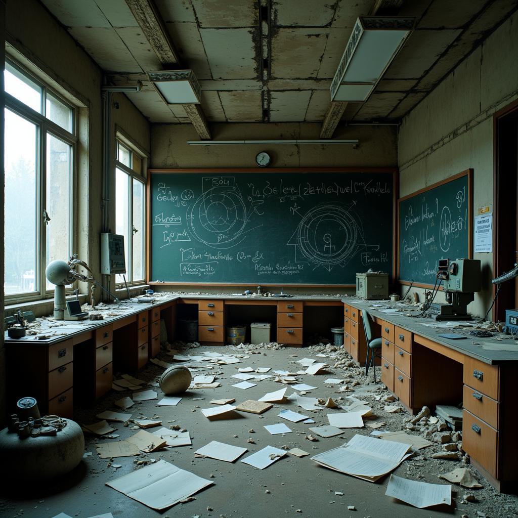 Interior view of the Gaia Research Center ruins