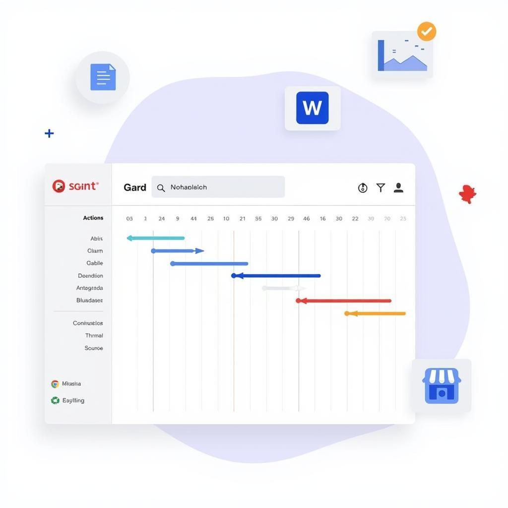 Gantt chart integrated with project management tools: illustrating streamlined communication and progress reporting within a collaborative research environment.