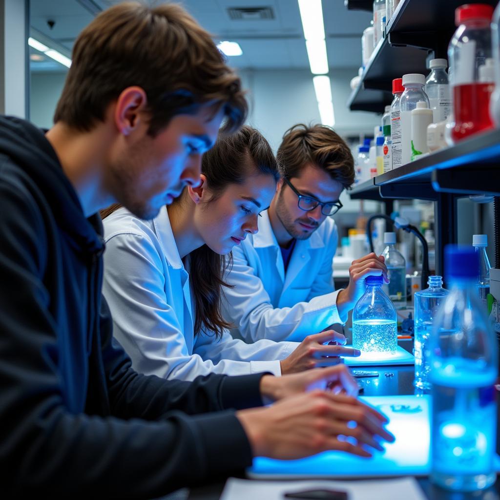 Students collaborating in a Georgia Tech research lab