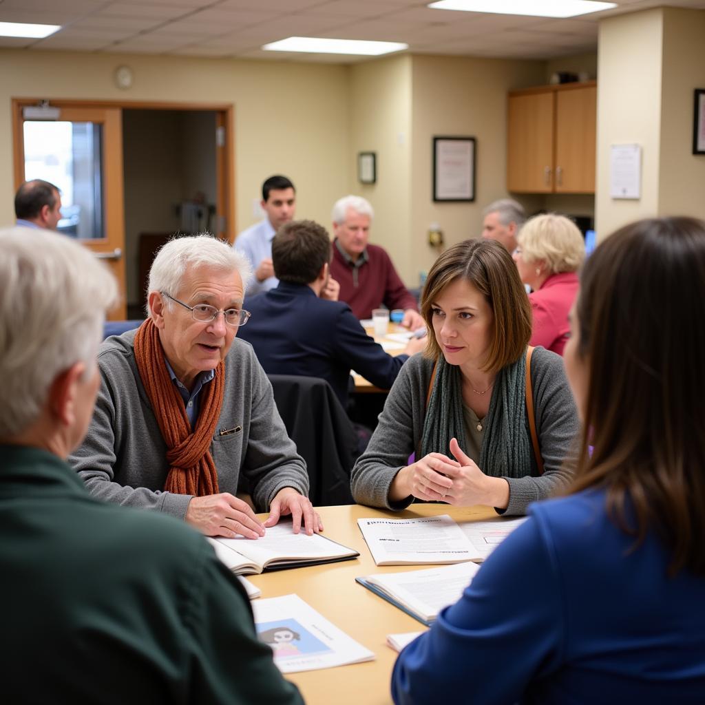 Geras Centre researchers engaging with seniors at a community event