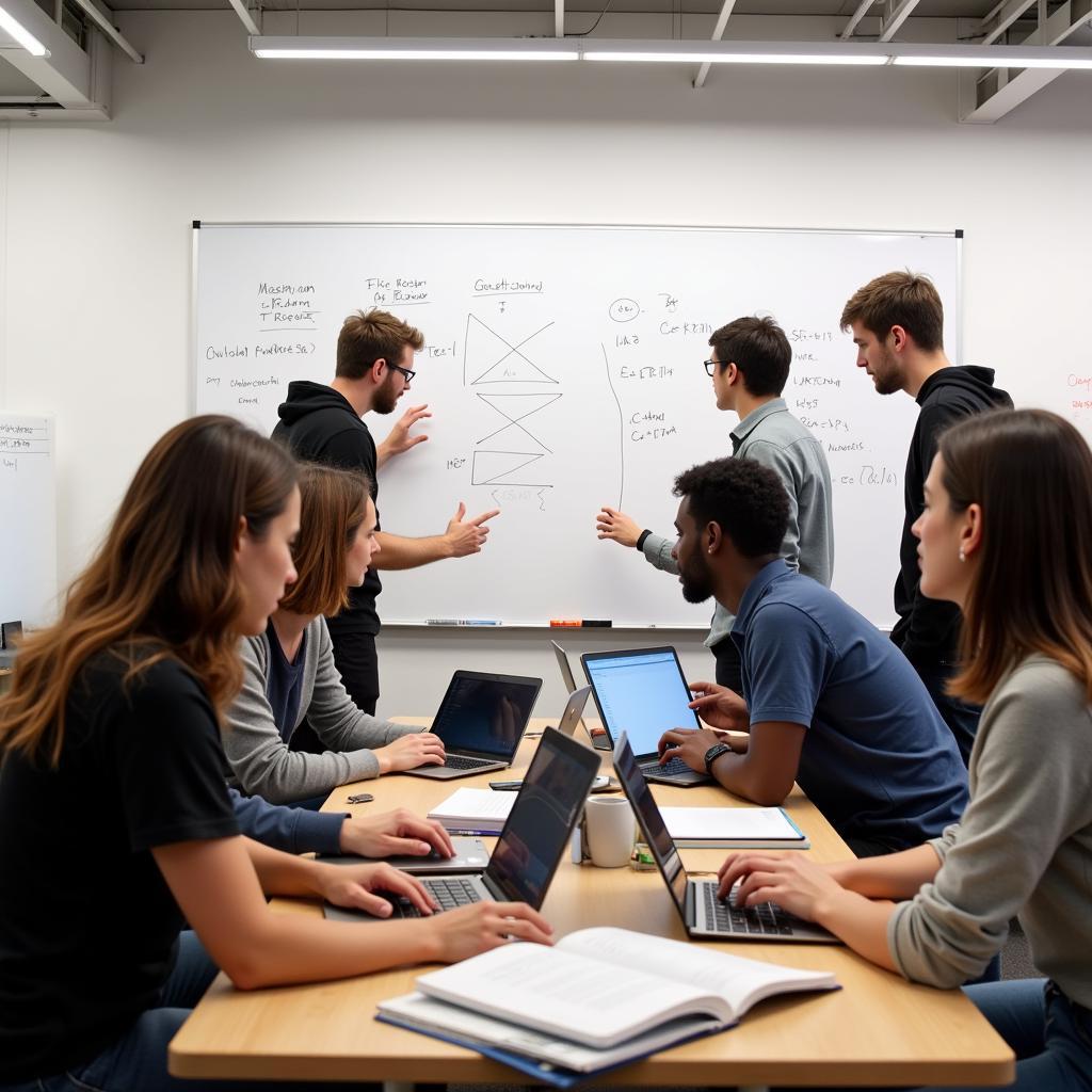 A Google Student Researcher Intern collaborating with a team on a project