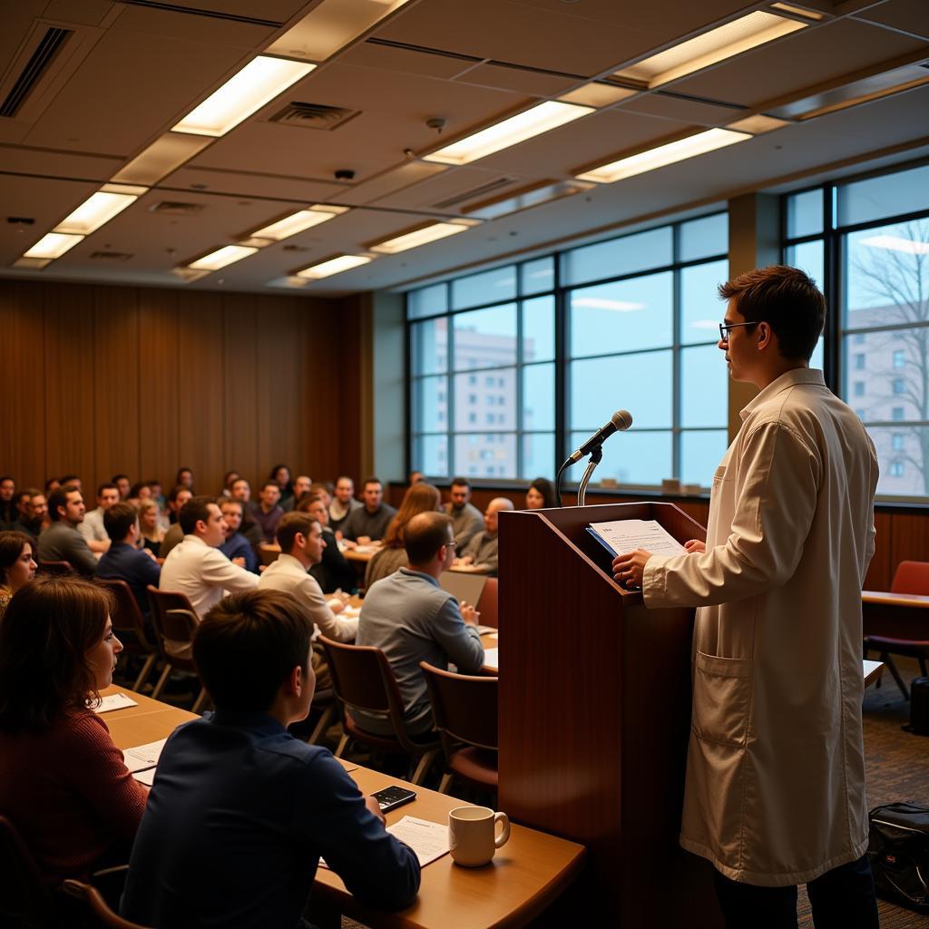 Young researcher presenting at a Gordon Research Seminar