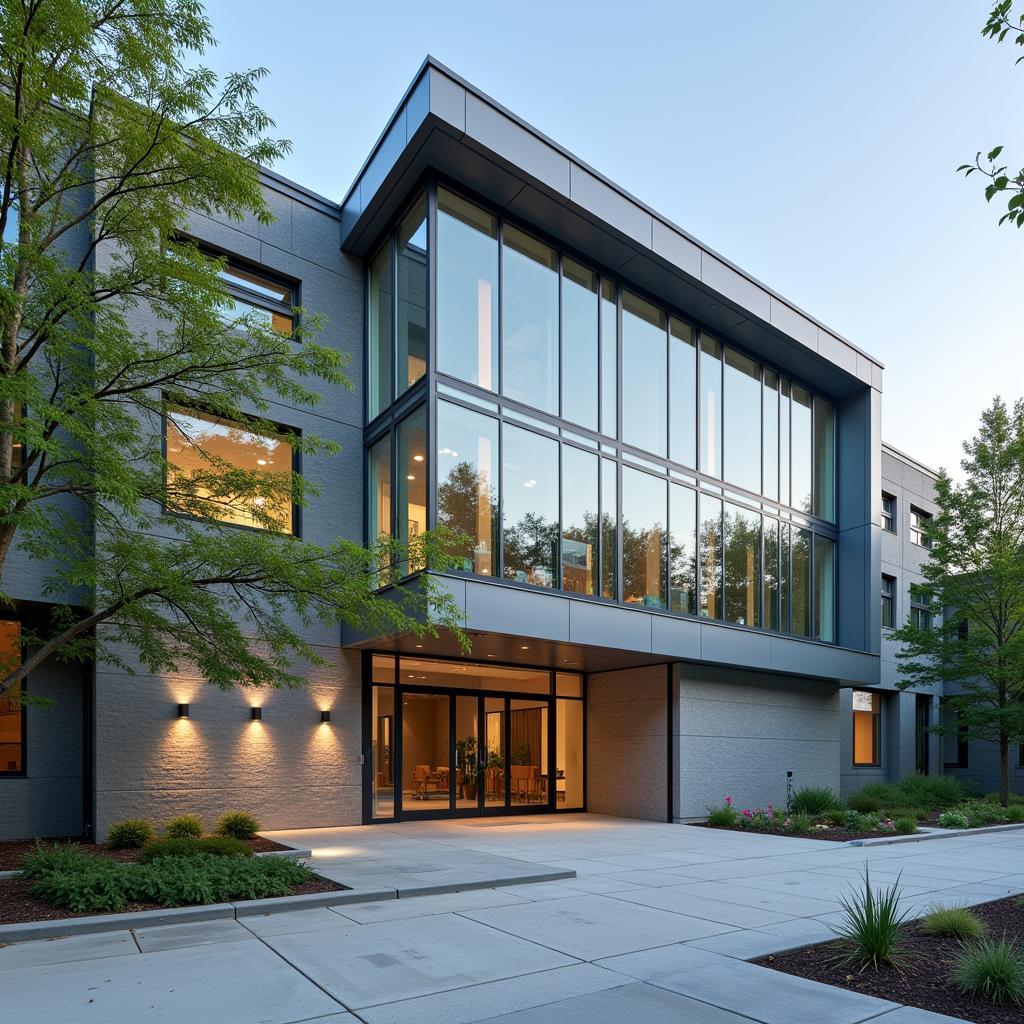 Modern building housing a governmental research center