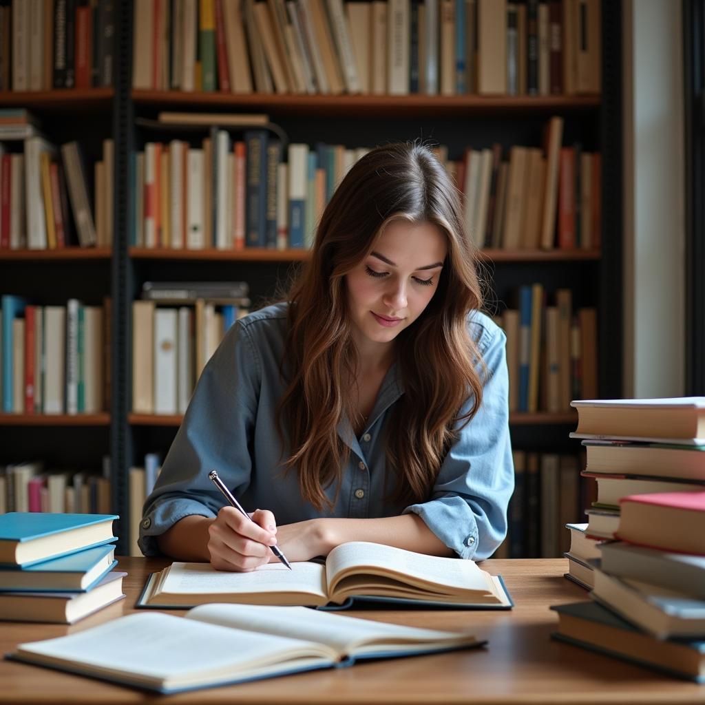 Graduate Student Conducting Research