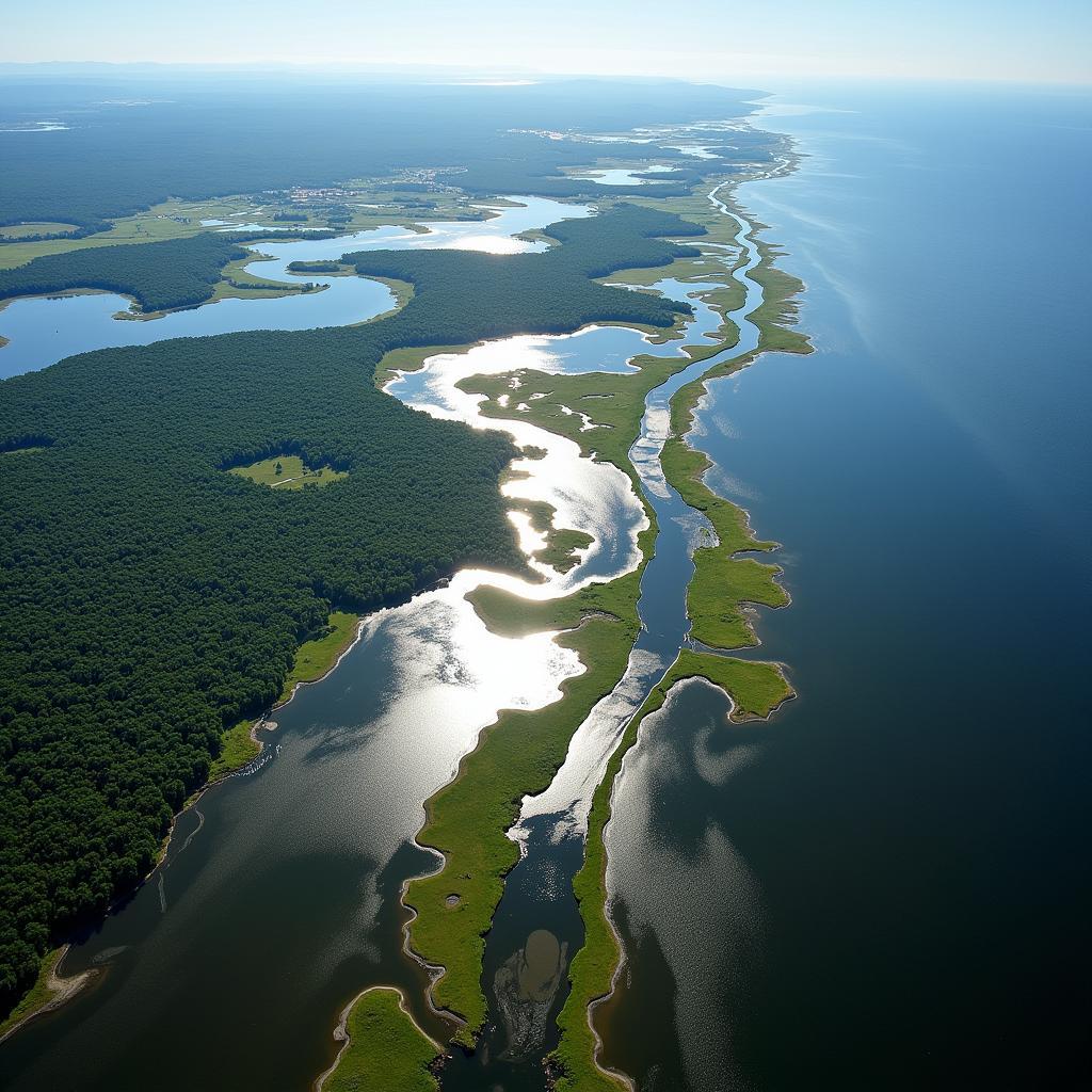 Aerial View of the Great Bay Estuary