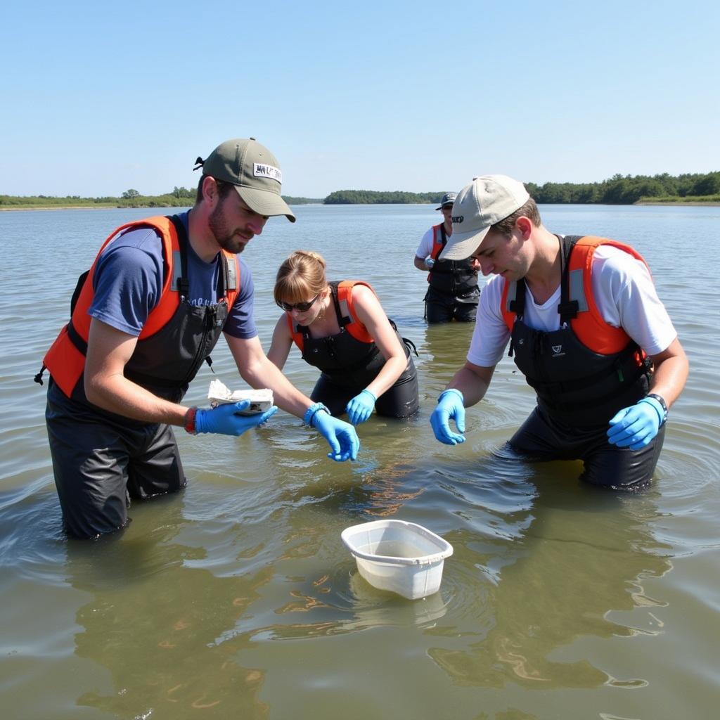 Scientists Conducting Research in Great Bay