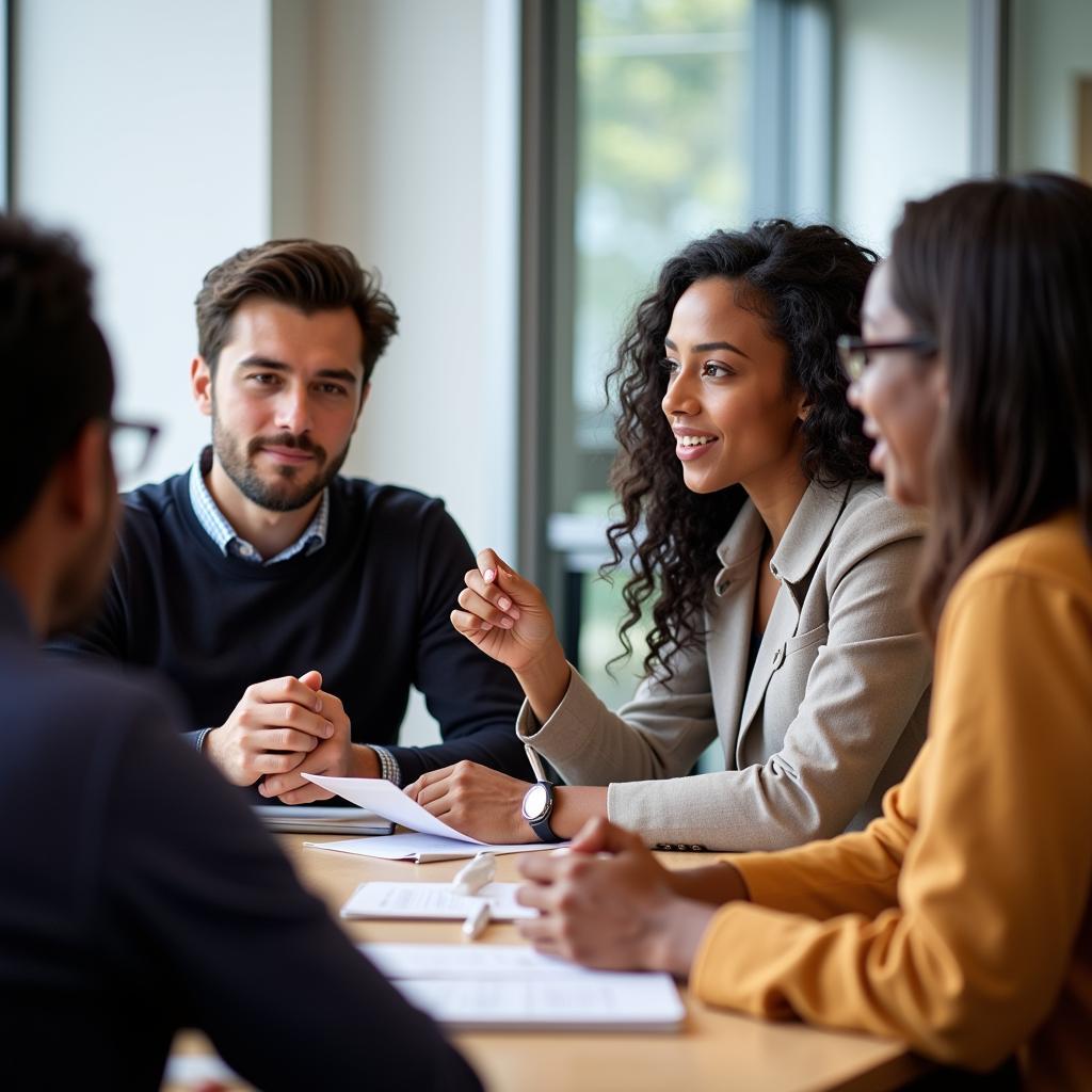 Group of Equity Research Interns in a Meeting